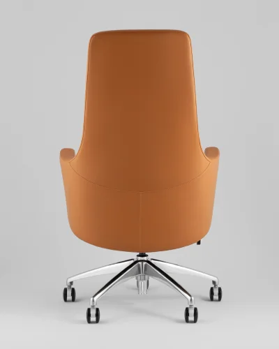 Кресло руководителя TopChairs Ferris, коричневое УТ000039421 Stool Group, коричневый/экокожа, ножки/металл/хром, размеры - *1280**** фото 4