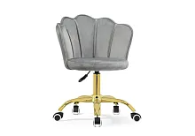 Компьютерное кресло Bud grey / gold 15538 Woodville, серый/велюр, ножки/металл/золотой, размеры - *850***550*470