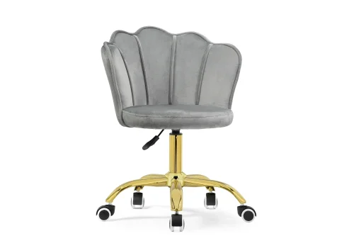 Компьютерное кресло Bud grey / gold 15538 Woodville, серый/велюр, ножки/металл/золотой, размеры - *850***550*470