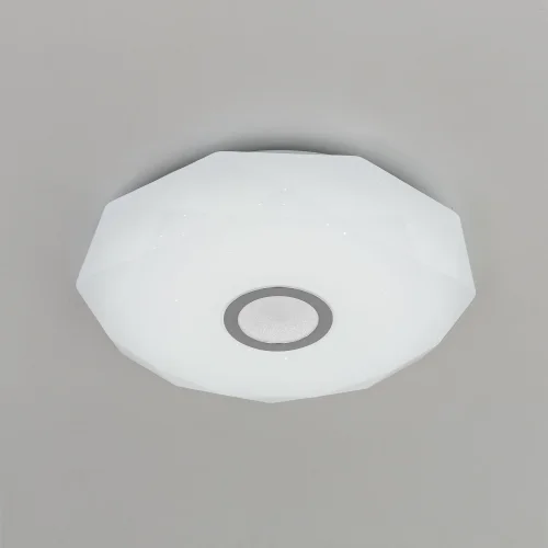 Светильник потолочный LED с пультом с Алисой Диамант Смарт CL713A40G Citilux белый 1 лампа, основание белое в стиле современный с пультом фото 2