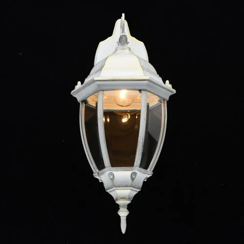 Настенный светильник Фабур 804020901 DeMarkt уличный IP44 белый 1 лампа, плафон прозрачный в стиле классический E27 фото 3