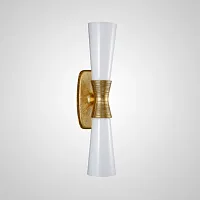Настенный светильник GLADE H58 209098-23 ImperiumLoft белый на 2 лампы, основание бронзовое в стиле современный 