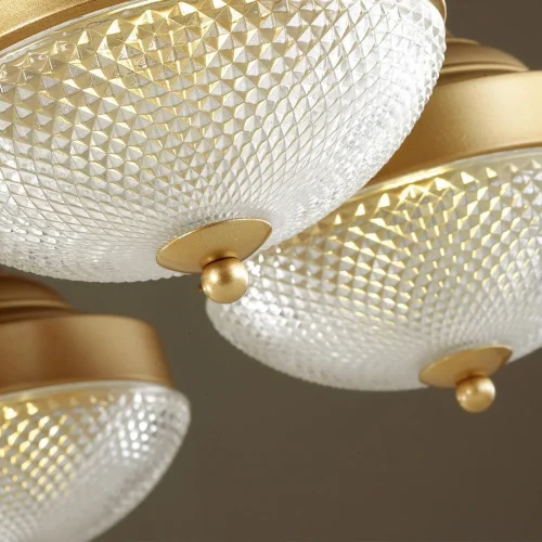 Люстра подвесная Krona 4658/5 Odeon Light белая на 5 ламп, основание золотое в стиле классический  фото 4