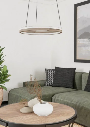 Светильник подвесной LED Mezzomonte 901824 Eglo бежевый на 1 лампу, основание бежевое в стиле современный хай-тек кольца фото 3 Светильник подвесной LED Mezzomonte 901824 Eglo бежевый на 1 лампу, основание бежевое в стиле современный хай-тек кольца фото 3