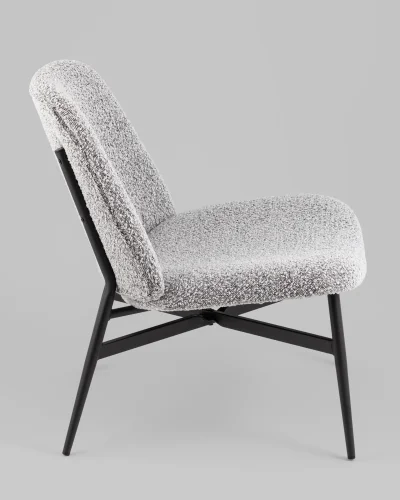 Кресло лаунж Ease, серый УТ000038984 Stool Group, серый/букле, ножки//чёрный, размеры - ****660*725мм фото 6
