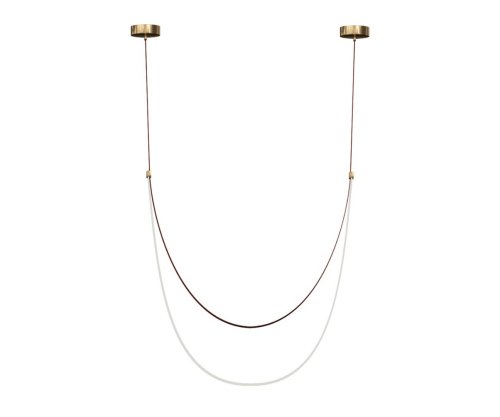 Светильник подвесной ЛЕД Лирд 07689A-210,04 Kink Light белый на 1 лампу, основание коричневое в стиле современный лофт ремни фото 2