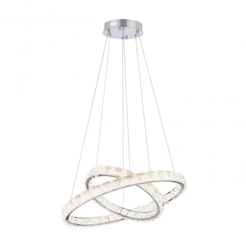 Люстра подвесная LED с пультом AM-Venezia 311311/D600-D400 NI Arte Milano прозрачная на 1 лампу, основание никель в стиле современный кольца с пультом фото 8