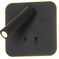 Бра с выключателем LED Cozy LSP-8238 Lussole чёрный 1 лампа, основание чёрное в стиле современный для чтения
