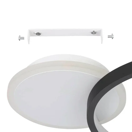 Светильник потолочный LED Gafares 900421 Eglo чёрный 1 лампа, основание белое в стиле минимализм современный кольца фото 6
