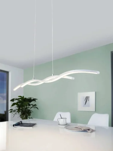 Светильник подвесной LED LASANA 2 96103 Eglo белый на 2 лампы, основание хром серое в стиле хай-тек современный фото 2