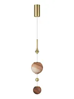 Светильник подвесной Callisto 5457/4L Odeon Light коричневый на 1 лампу, основание золотое в стиле современный арт-деко шар Светильник подвесной Callisto 5457/4L Odeon Light коричневый на 1 лампу, основание золотое в стиле современный арт-деко шар
