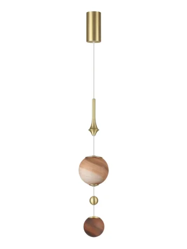Светильник подвесной Callisto 5457/4L Odeon Light коричневый на 1 лампу, основание золотое в стиле современный арт-деко шар Светильник подвесной Callisto 5457/4L Odeon Light коричневый на 1 лампу, основание золотое в стиле современный арт-деко шар