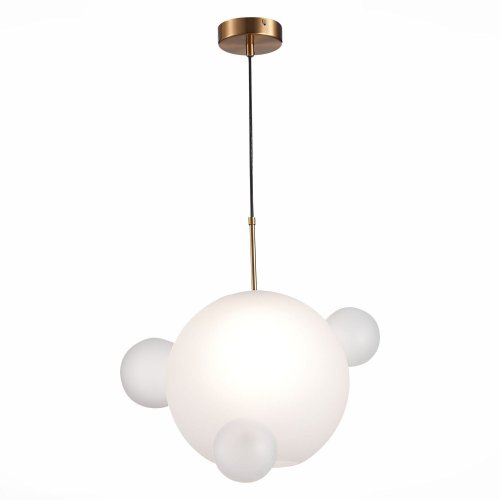 Светильник подвесной Bopone SL1133.503.01 ST-Luce белый 1 лампа, основание латунь в стиле современный шар