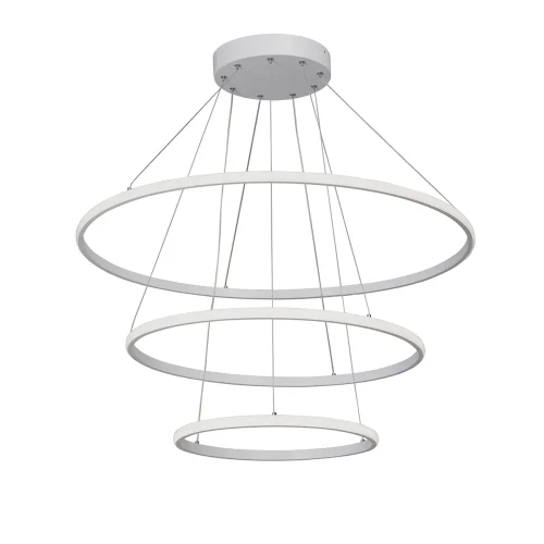 Светильник подвесной LED V4614-0/3S Vitaluce без плафона на 1 лампу, основание белое в стиле хай-тек кольца