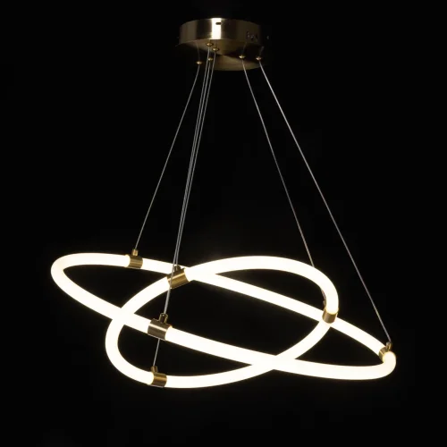 Светильник подвесной LED Толедо 312015502 DeMarkt белый 1 лампа, основание латунь в стиле хай-тек кольца фото 2