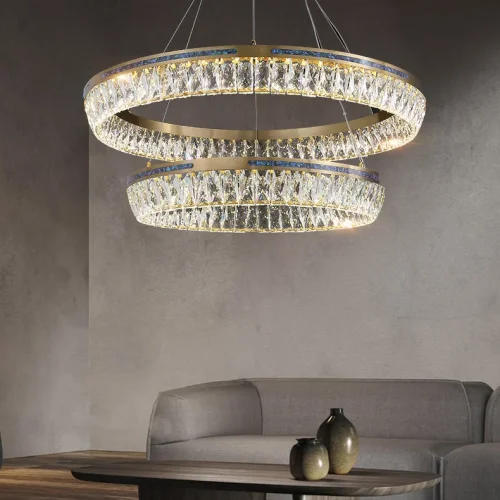 Люстра подвесная GERTRUDA LUX D40+60+80 220207-23 ImperiumLoft прозрачная на 3 лампы, основание латунь в стиле современный фото 5