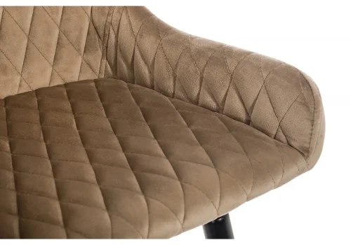 Барный стул Mint темно-бежевый 11536 Woodville, бежевый/велюр, ножки/металл/чёрный, размеры - ****450*490 фото 7