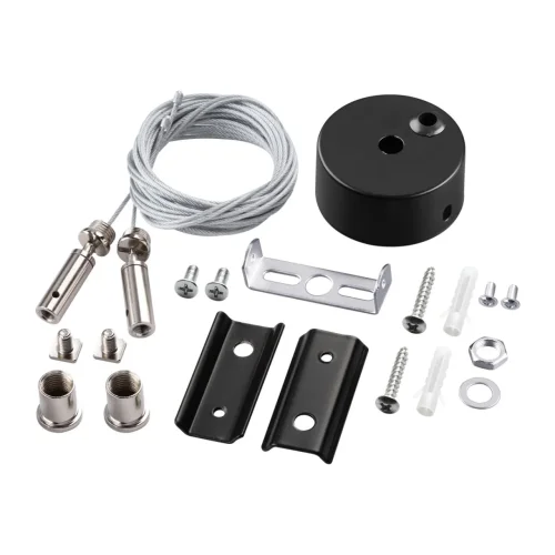 Подвесной комплект с 2-х метровыми тросами и монтажной чашей Vector 135316 Novotech чёрный в стиле хай-тек современный для светильников серии Vector vector 220в