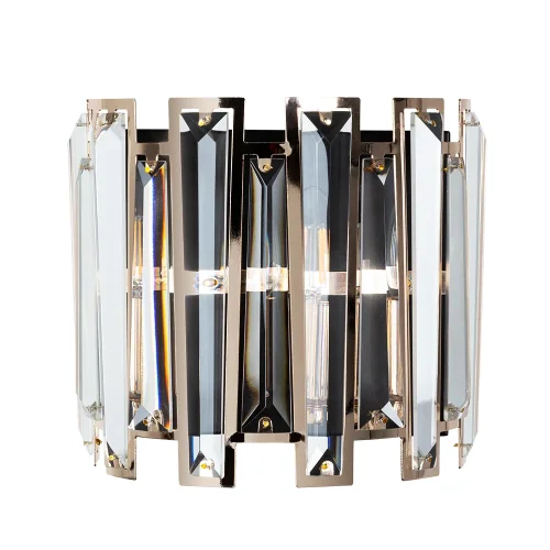 Бра Amber A1028AP-2BK Arte Lamp золотой прозрачный на 2 лампы, основание чёрное в стиле классический 