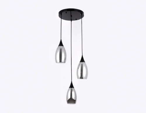 Светильник подвесной TR3550 Ambrella light серый на 3 лампы, основание чёрное в стиле современный фото 3