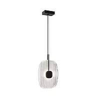 Светильник подвесной LED Eclipse MOD152PL-L1BK Maytoni прозрачный на 1 лампу, основание чёрное в стиле арт-деко 