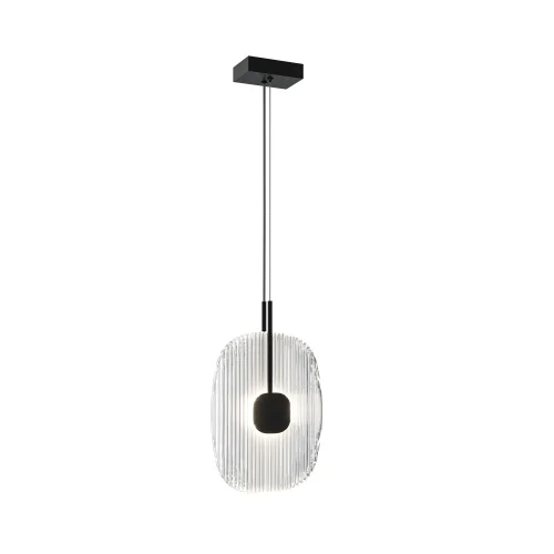 Светильник подвесной LED Eclipse MOD152PL-L1BK Maytoni прозрачный на 1 лампу, основание чёрное в стиле арт-деко 