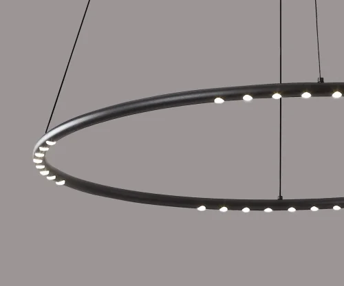 Светильник подвесной LED с пультом Магни 08557-80,19 Kink Light чёрный на 1 лампу, основание чёрное в стиле современный минимализм хай-тек кольца с пультом фото 2