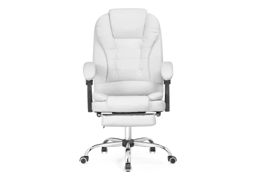 Компьютерное кресло Orvil white 15569 Woodville, белый/экокожа, ножки/металл/хром, размеры - *1220***610*640 фото 2