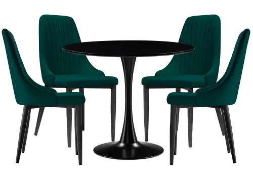 Обеденная группа Телма green / black 528369 Woodville на 1 , основание в стиле современный Обеденная группа Телма green / black 528369 Woodville на 1 , основание в стиле современный