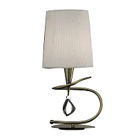 Настольная лампа MARA CUERO - PANT. BLANCA 1629 Mantra белая 1 лампа, основание бронзовое металл в стиле модерн 