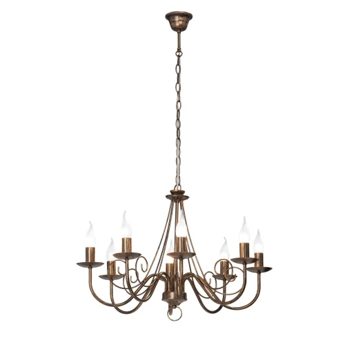 Люстра подвесная V3717/8 Vitaluce без плафона на 8 ламп, основание коричневое в стиле классический Люстра подвесная V3717/8 Vitaluce без плафона на 8 ламп, основание коричневое в стиле классический