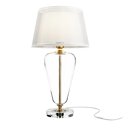 Настольная лампа Verre Z005TL-01BS Maytoni белая 1 лампа, основание прозрачное латунь стекло металл в стиле современный 
