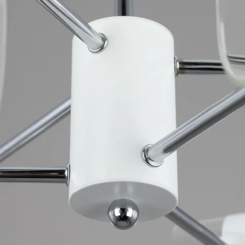 Люстра потолочная Бертон CL140160 Citilux белая прозрачная на 6 ламп, основание белое в стиле современный  фото 9