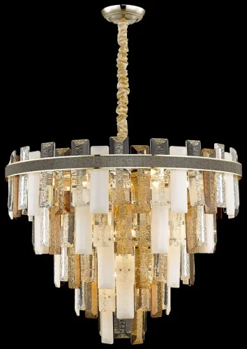 Люстра подвесная Christel WE115.18.303 Wertmark прозрачная янтарная белая на 18 ламп, основание золотое в стиле современный классический 