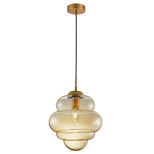 Светильник подвесной 0507PLA-1SH Milosh Tendence янтарный 1 лампа, основание бронзовое в стиле современный 