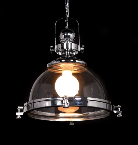 Светильник подвесной Falco LDP 119-300 CHR Lumina Deco хром прозрачный 1 лампа, основание хром в стиле лофт  фото 4