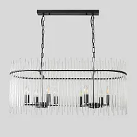Люстра подвесная CLARO SP8 Crystal Lux прозрачная на 8 ламп, основание чёрное в стиле современный 