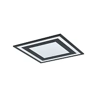 Светильник потолочный LED Savatarila 99038 Eglo чёрный белый на 1 лампу, основание чёрное в стиле хай-тек современный квадраты