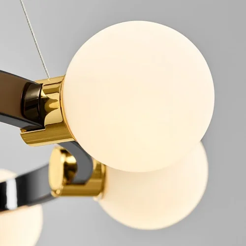 Люстра подвесная FLAMB D57 208629-26 ImperiumLoft белая на 6 ламп, основание золотое в стиле минимализм  фото 6