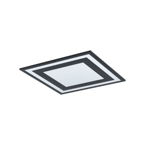 Светильник потолочный LED Savatarila 99038 Eglo чёрный белый 1 лампа, основание чёрное в стиле хай-тек современный квадраты