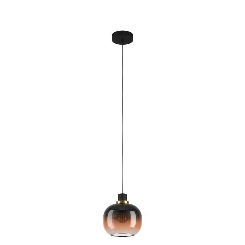 Светильник подвесной Oilella 99614 Eglo чёрный коричневый 1 лампа, основание чёрное в стиле современный 