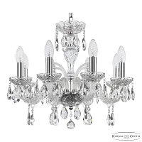 Люстра подвесная 118/8/165 Ni Bohemia Ivele Crystal без плафона на 8 ламп, основание прозрачное никель в стиле классика sp