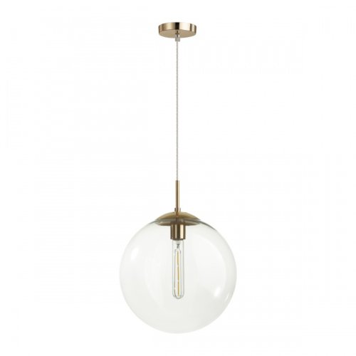 Светильник подвесной Summer 6509/1A Lumion прозрачный 1 лампа, основание золотое в стиле минимализм шар