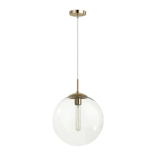 Светильник подвесной Summer 6509/1A Lumion прозрачный 1 лампа, основание золотое в стиле минимализм шар