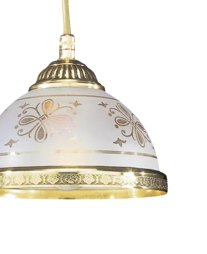 Светильник подвесной L 6102/16 Reccagni Angelo белый прозрачный 1 лампа, основание золотое в стиле классический  фото 3