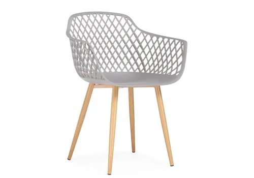 Пластиковый стул Rikon gray / wood 15557 Woodville, /, ножки/металл/натуральный, размеры - ****580*450