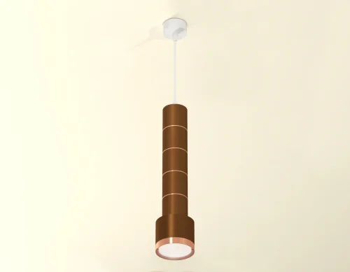 Светильник подвесной XP8117001 Ambrella light коричневый 1 лампа, основание белое в стиле хай-тек  фото 2