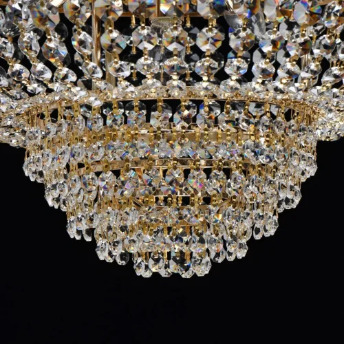 Люстра потолочная хрустальная Патриция 447011406 MW-Light прозрачная на 6 ламп, основание золотое в стиле классический  фото 6