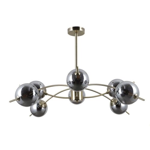 Люстра потолочная Rosolina OML-57207-08 Omnilux серая чёрная на 8 ламп, основание бронзовое в стиле модерн шар