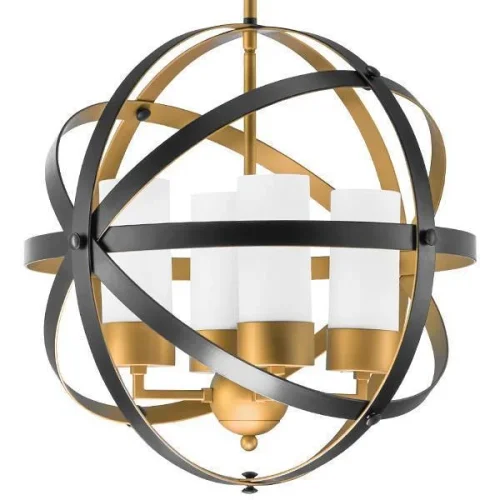 Люстра подвесная Cero 731147 Lightstar белая на 4 лампы, основание чёрное матовое золото в стиле современный арт-деко  фото 5